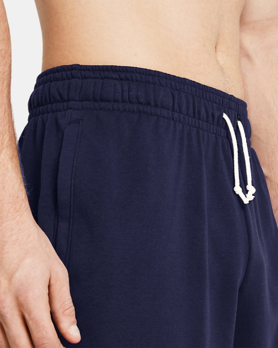 Men's UA Rival Terry 6" Shorts in Blue image number 3